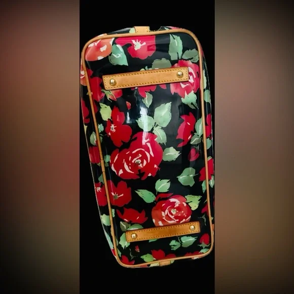 Dooney & Bourke Rose Garden Bloom PVC Tote Purse - Black Floral K9436574 NWOT - Picture 3 of 9